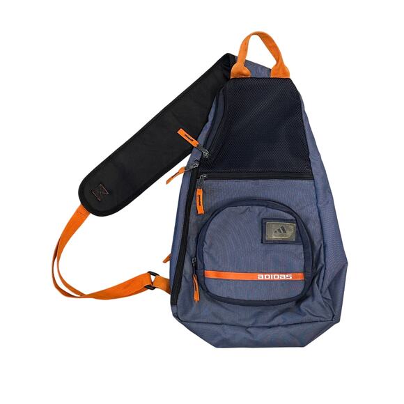 Y2K 2000s Adidas crossbody shoulder sling bag orange grey cd Y2K 2000s Adidas crossbody shoulder sling bag orange grey cd